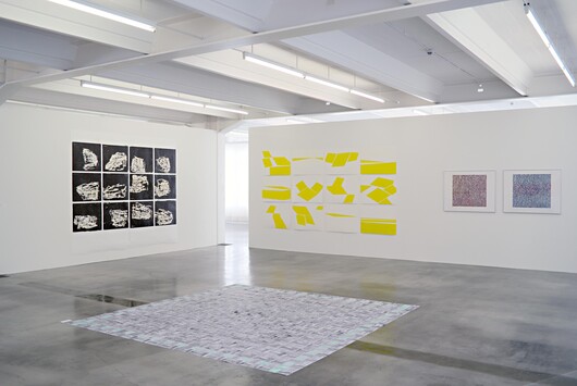 Banner mit Ausstellungsansicht "Holzschnitt NOW", 2018